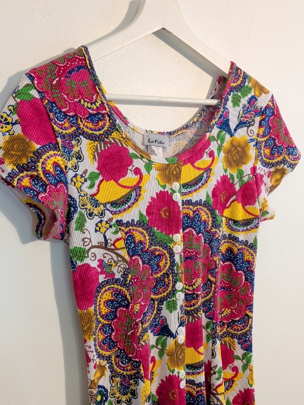 VINTAGE multicolour floral maxi dress - size medium - Picture 4 of 9